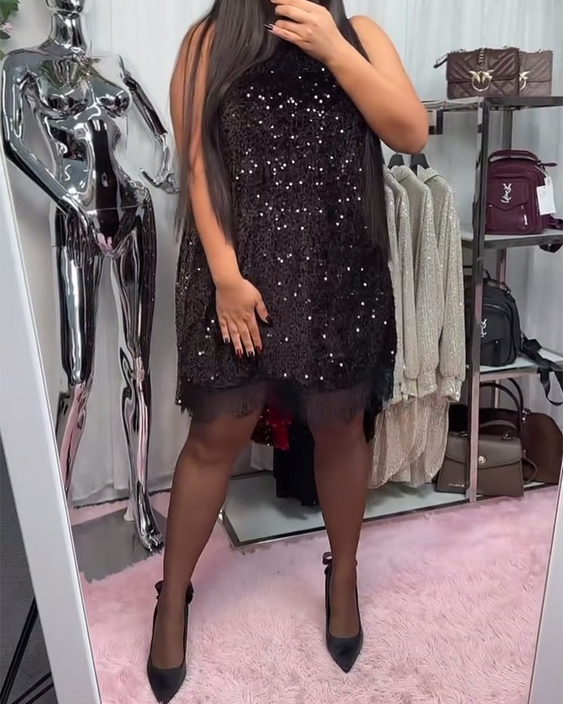 Color Blocked Solid Dress