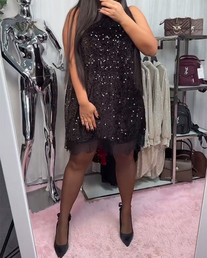 Color Blocked Solid Dress