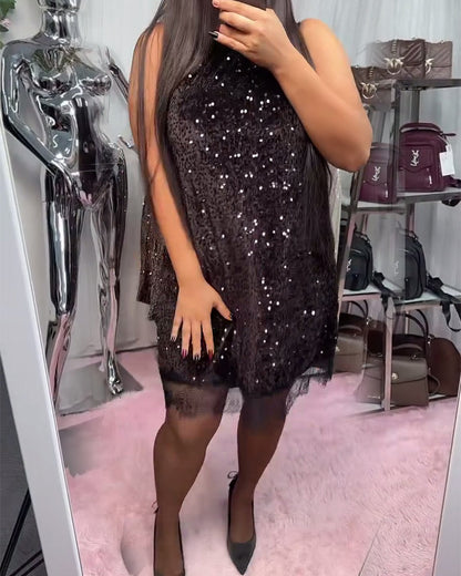 Color Blocked Solid Dress